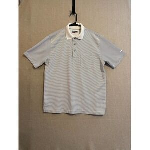 Grand Slam Performance Polo Men's Large Beige and Black Striped